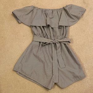 Blue & White striped romper